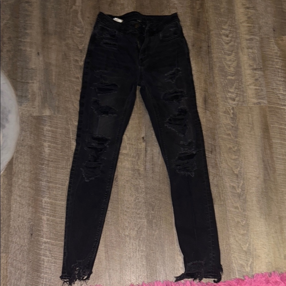 American Eagle Distressed Black Women Jeans